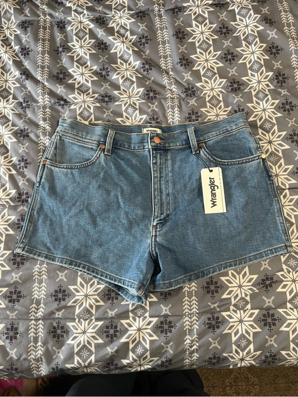 Wrangler Medium Blue Denim Jean Shorts